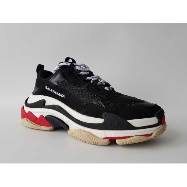  Balenciaga 2017 Fall/Winter Collections Black White Red Sneakers for Sale