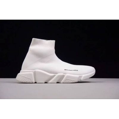  Speed Stretch-Knit White Mid Sneakers