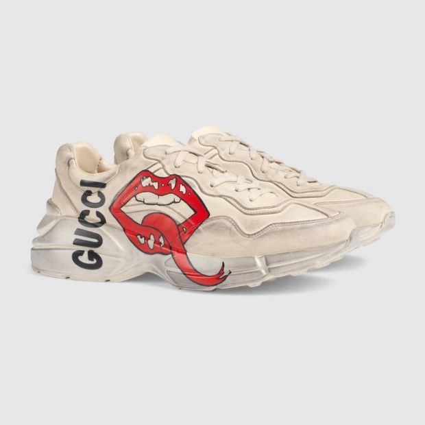  Gucci Rhyton sneaker with mouth print For Sale