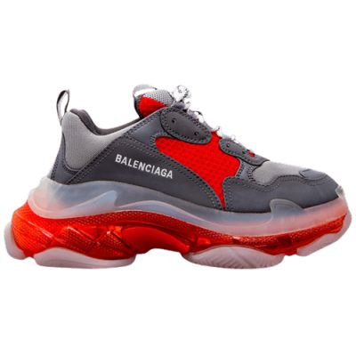 CHEAP BALENCIAGA TRIPLE S CLEAR SOLE GREY RED