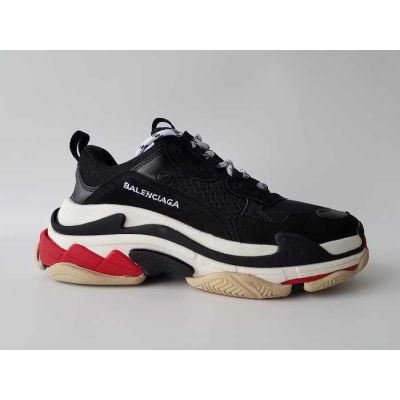  Balenciaga 2017 Fall/Winter Collections Black White Red Sneakers for Sale