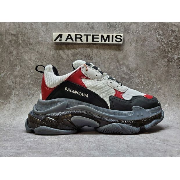 CHEAP BALENCIAGA TRIPLE S BLACK BROWN RED