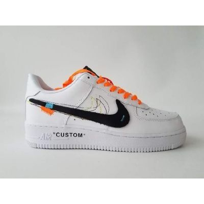  Air Force 1 X Off White "CUSTOM" White Black/Orange Online