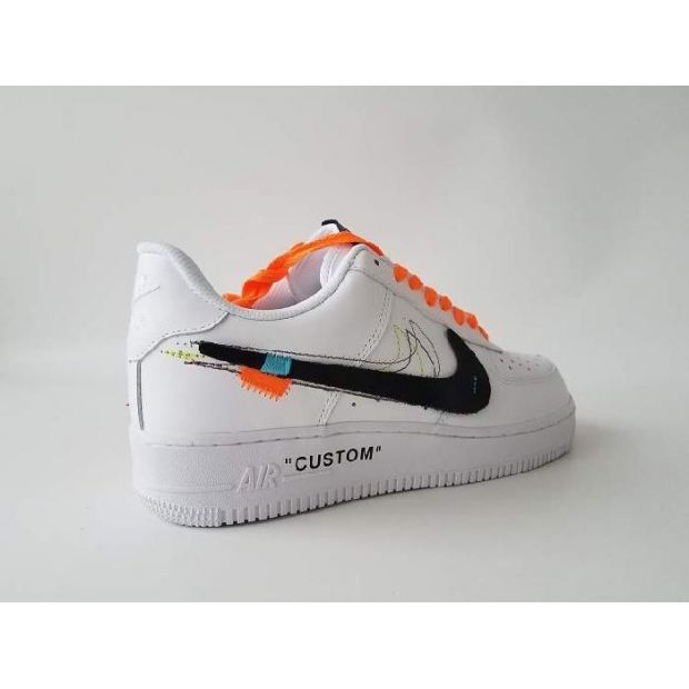  Air Force 1 X Off White "CUSTOM" White Black/Orange Online